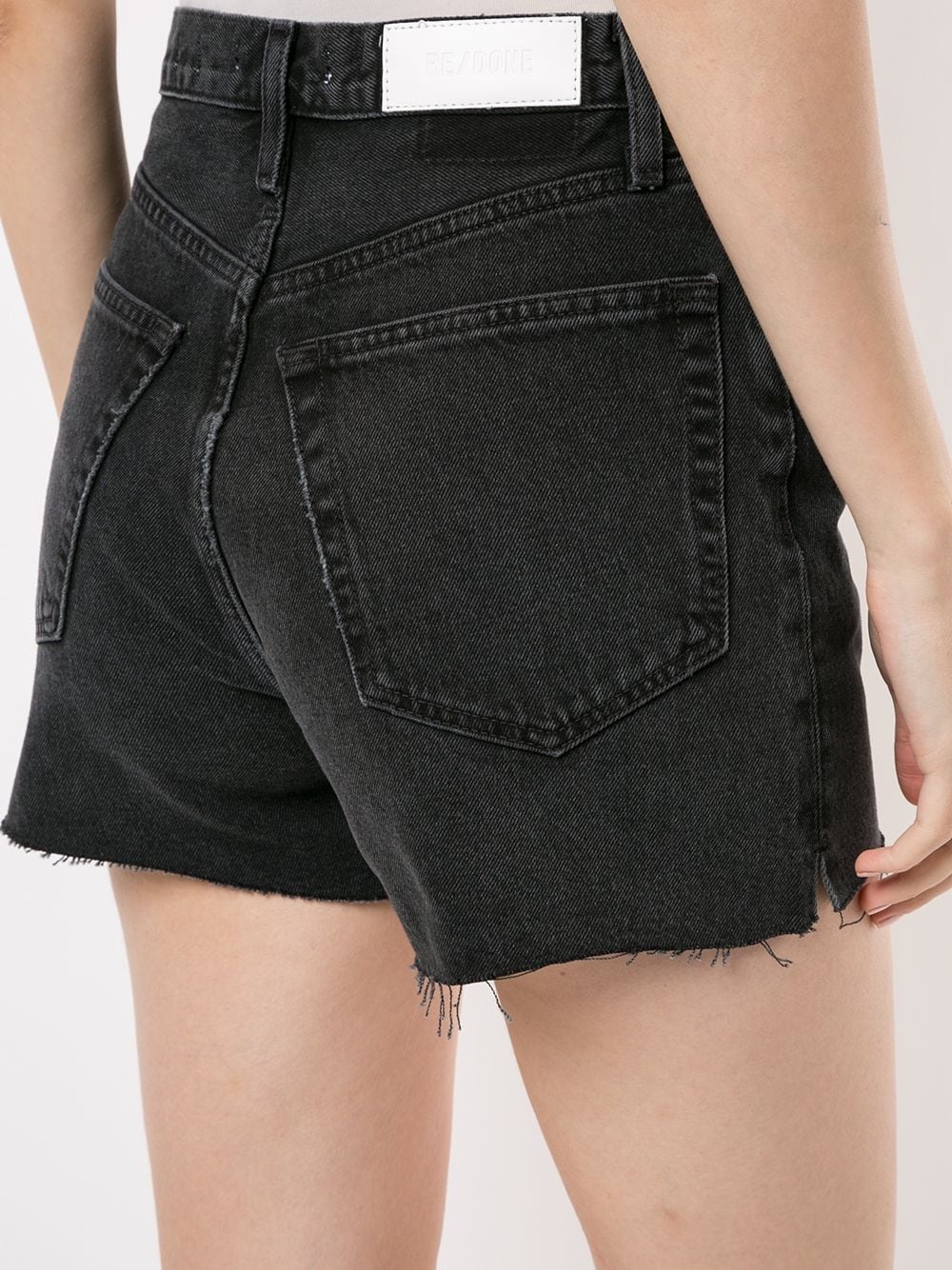 raw-edge denim shorts - 5