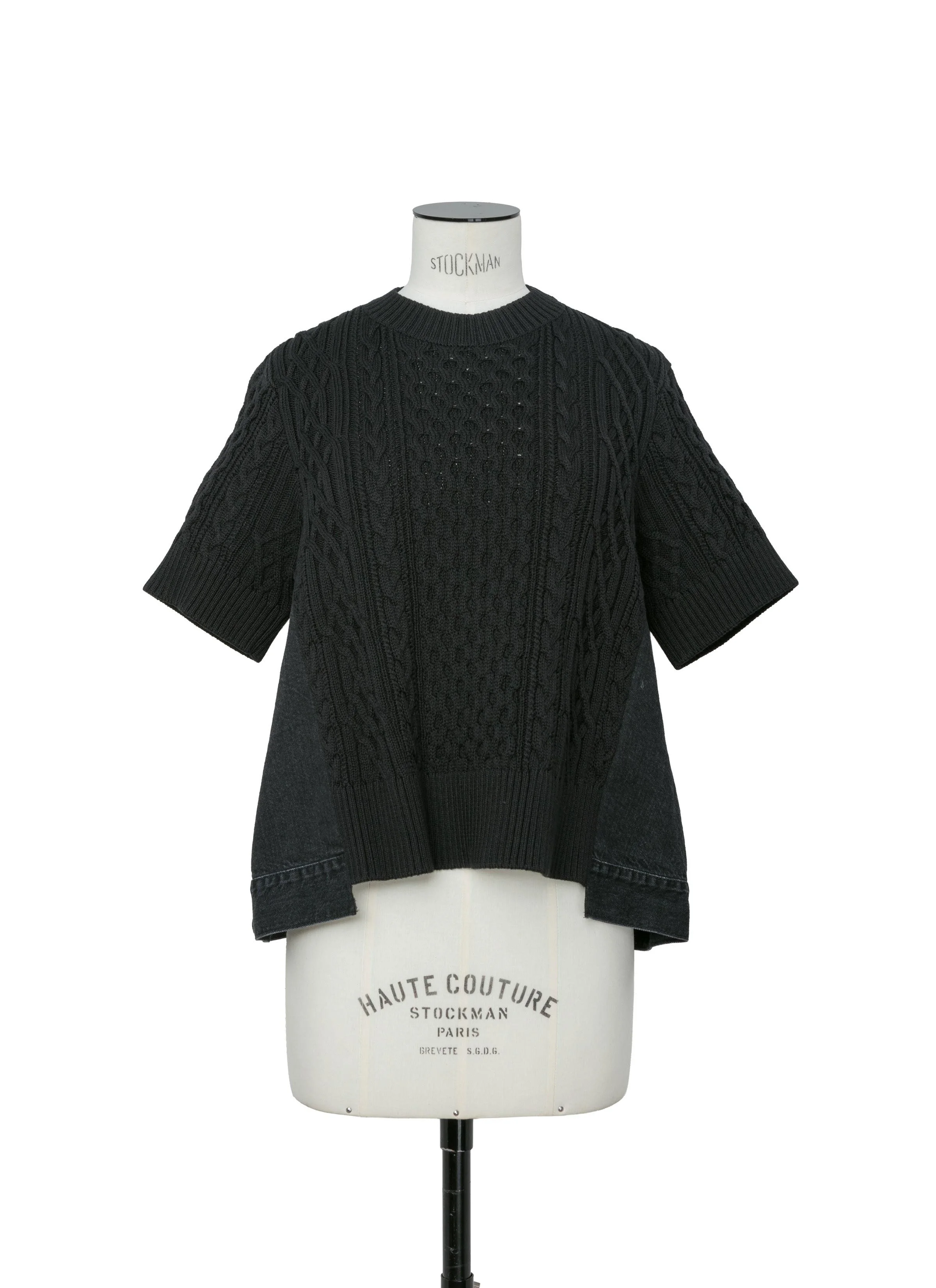 Denim x Cotton Knit Pullover - 1