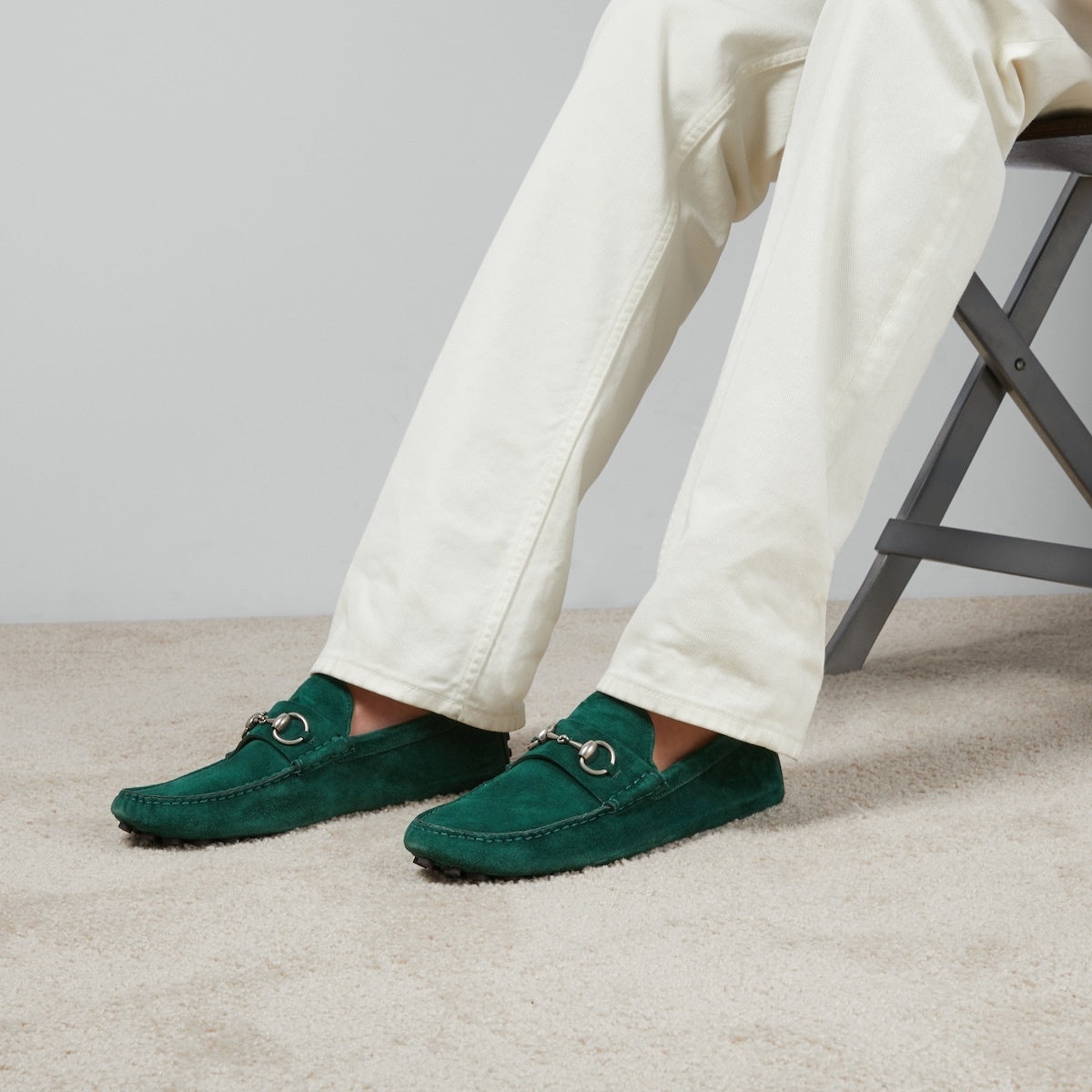 Gucci Horsebit Suede Drivers - 4