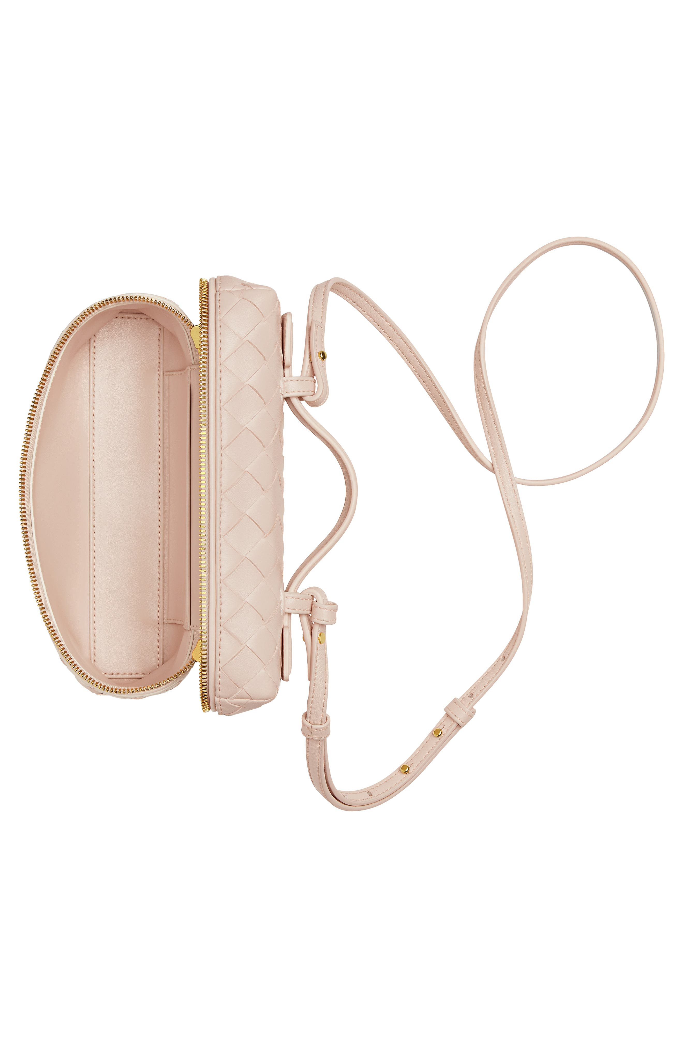 Bottega Veneta Intrecciato Leather Convertible Vanity Case in 6805 Cameo-Gold at Nordstrom - 5