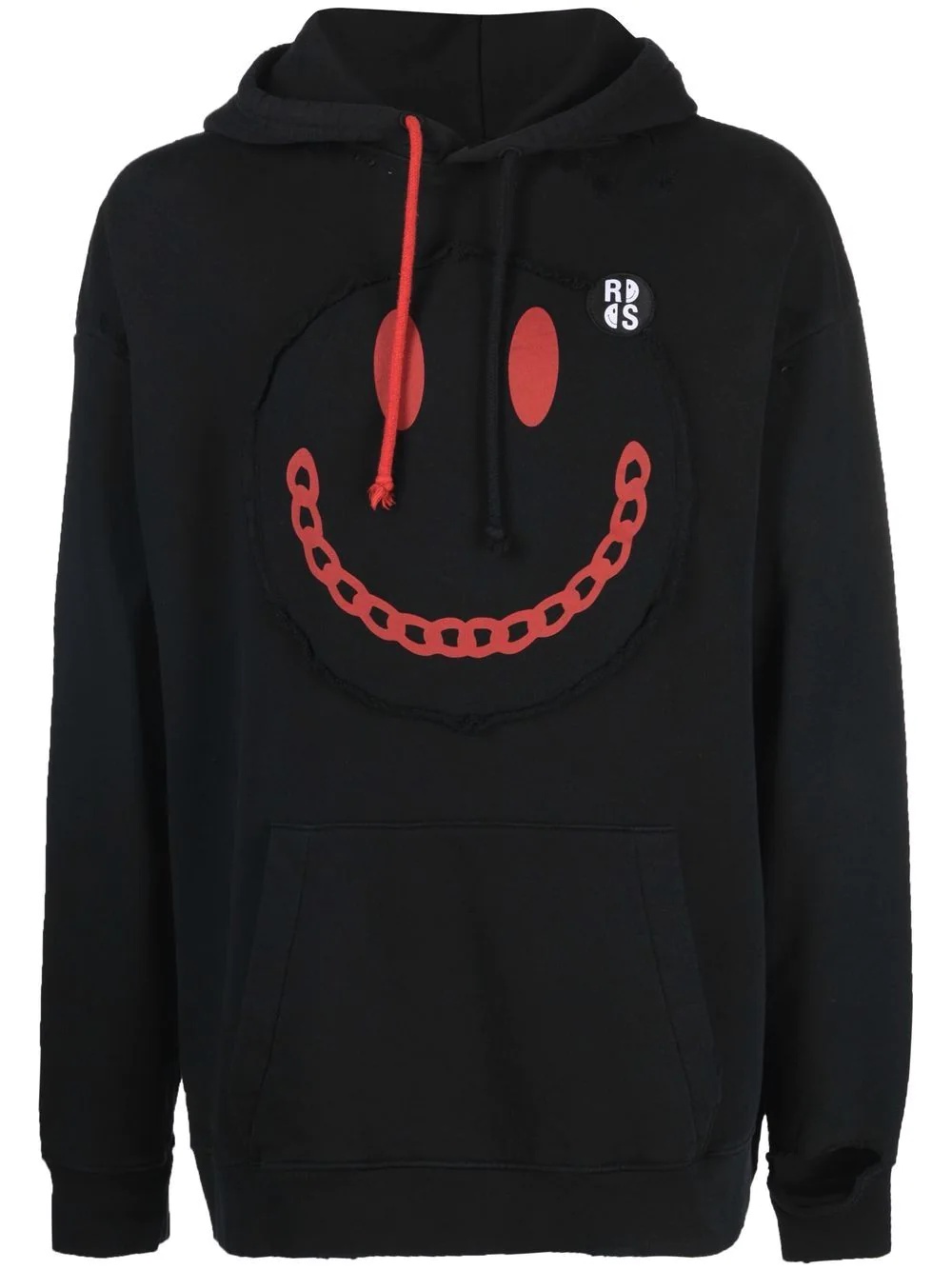 x Smiley distressed-finish hoodie - 1