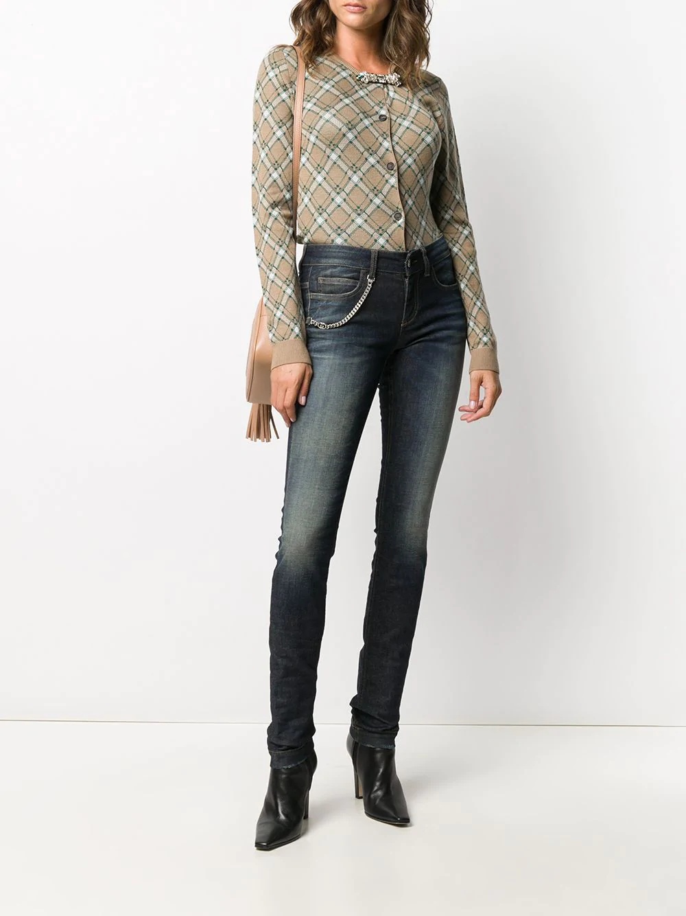 GG chain detail skinny jeans - 2