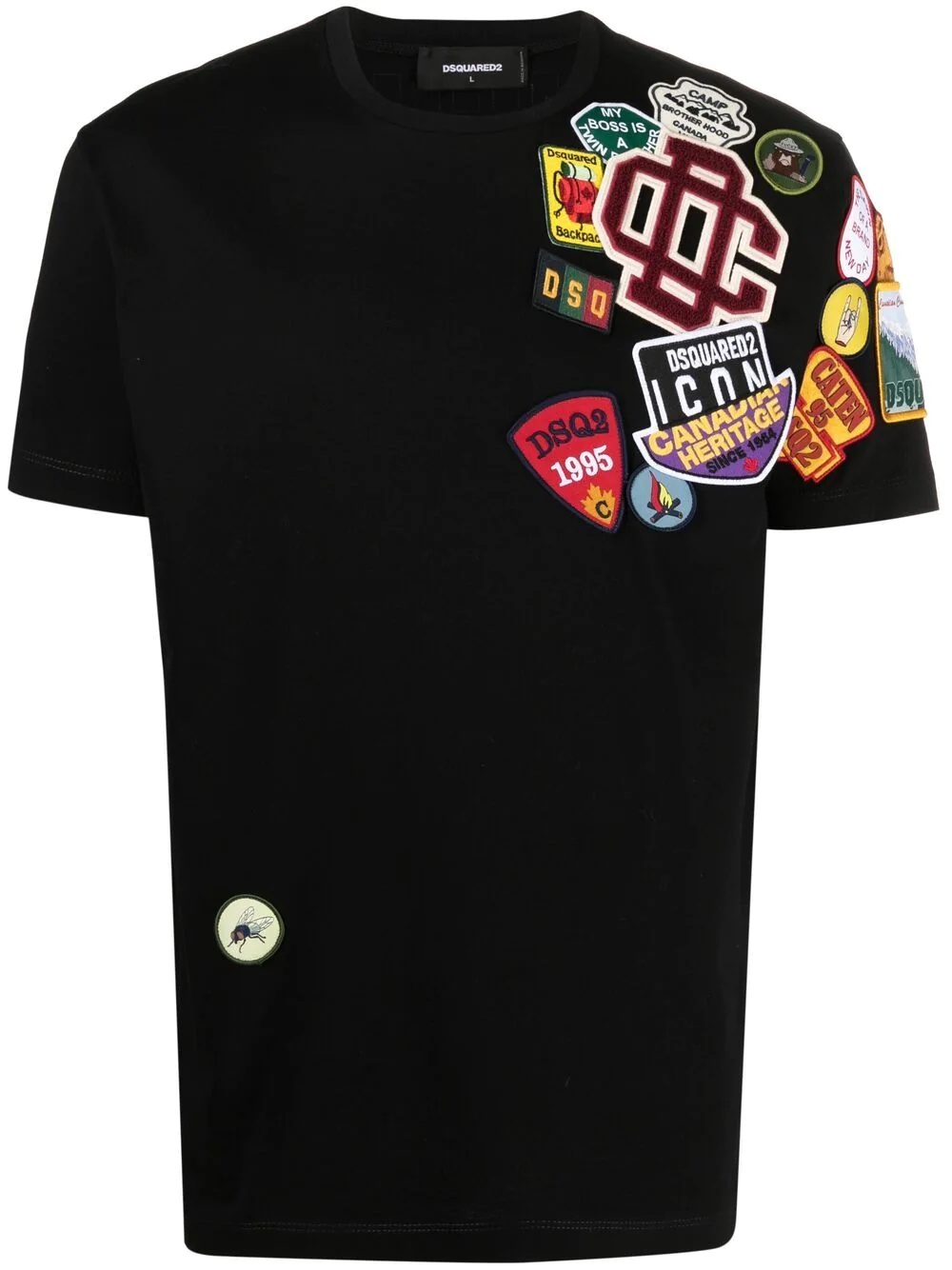 embroidered logo patch T-shirt - 1