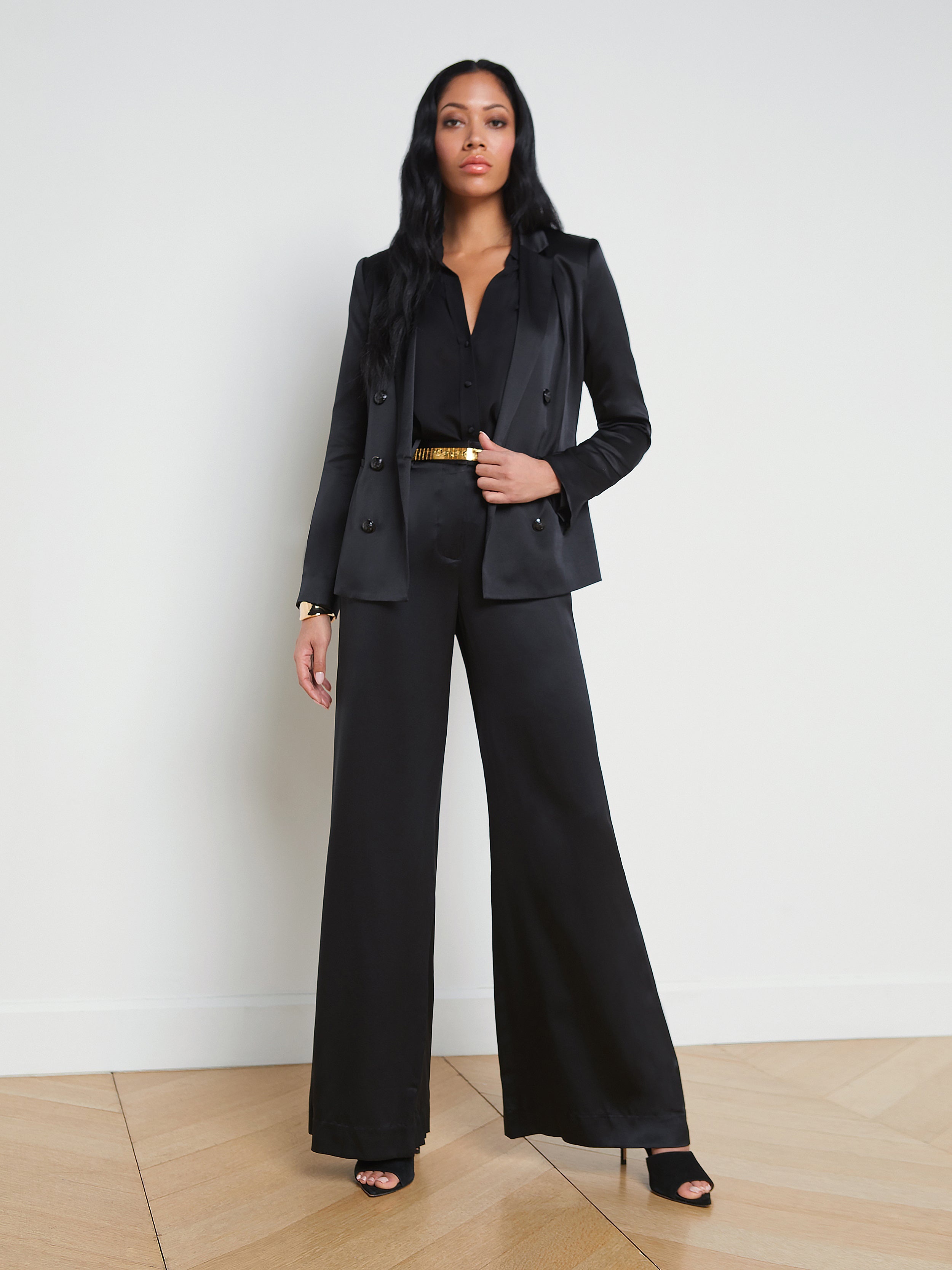 Colin Silk Charmeuse Blazer - 3