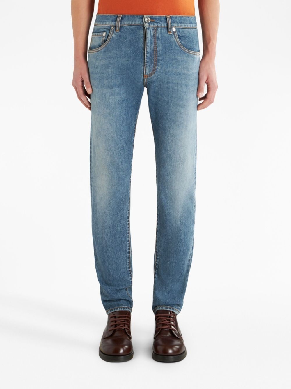 logo-embroidered straight-leg jeans - 3
