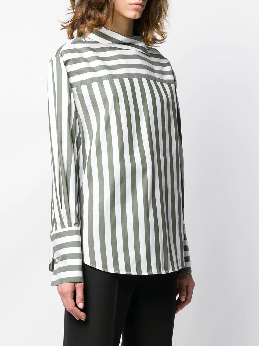 striped shoulder placket shirt - 3