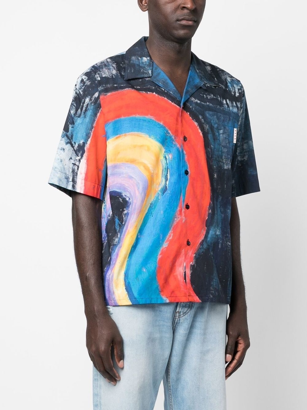 abstract-print cotton shirt - 3