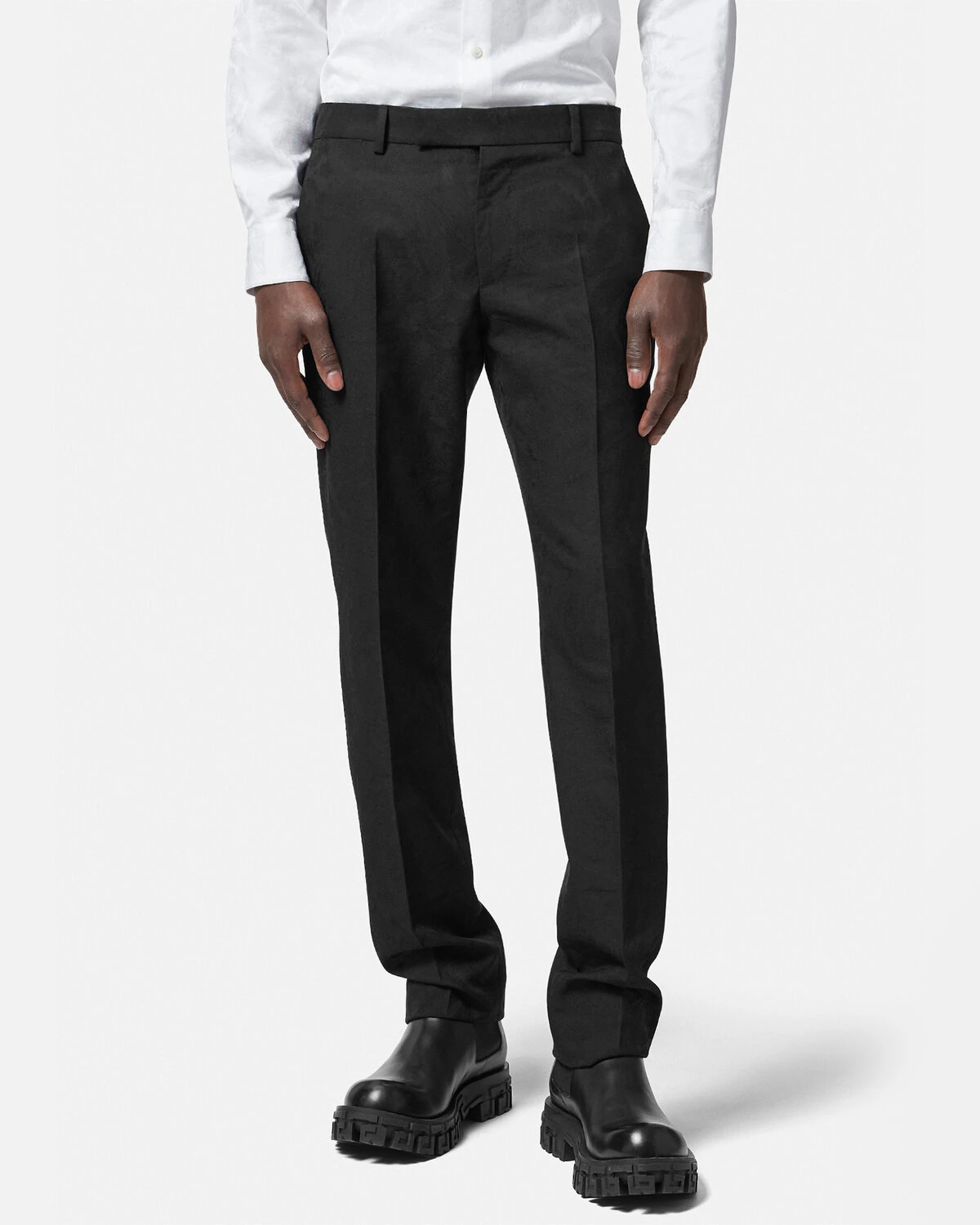 Barocco Silhouette Jacquard Pants - 3
