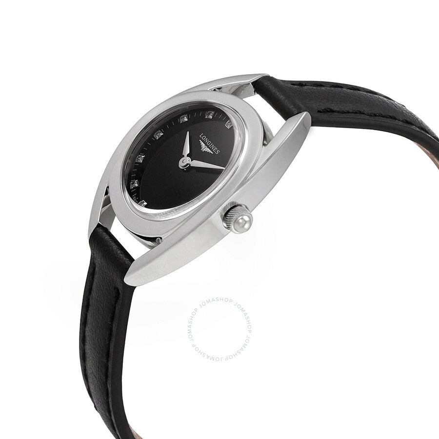 Longines Equestrian Quartz Diamond Black Dial Ladies Watch L6.135.4.57.0 - 2