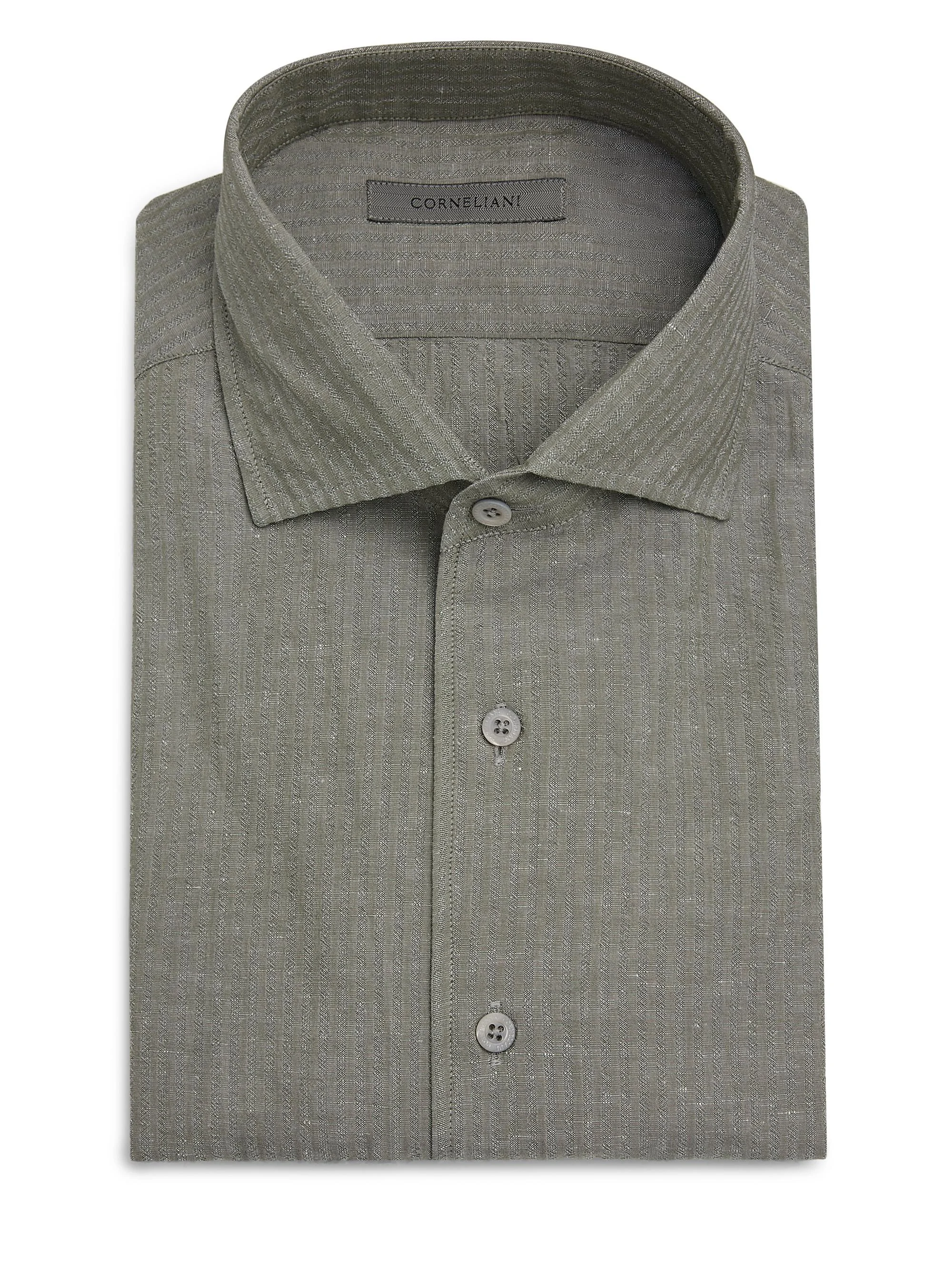 Men's Seersucker Cotton-Linen Shirt - Sage - 1