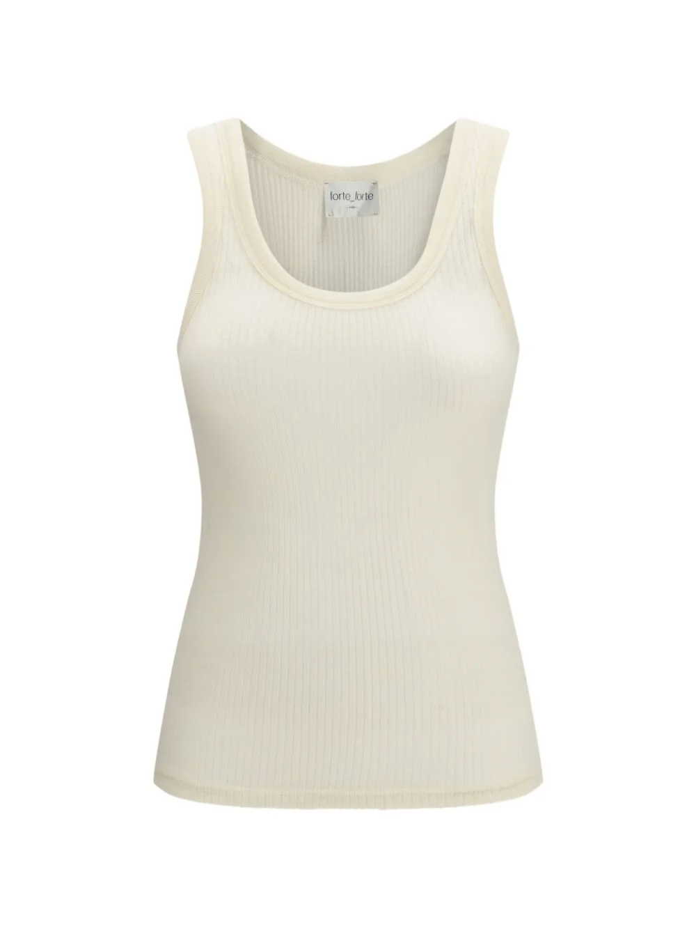 ribbed U-neck top - 1