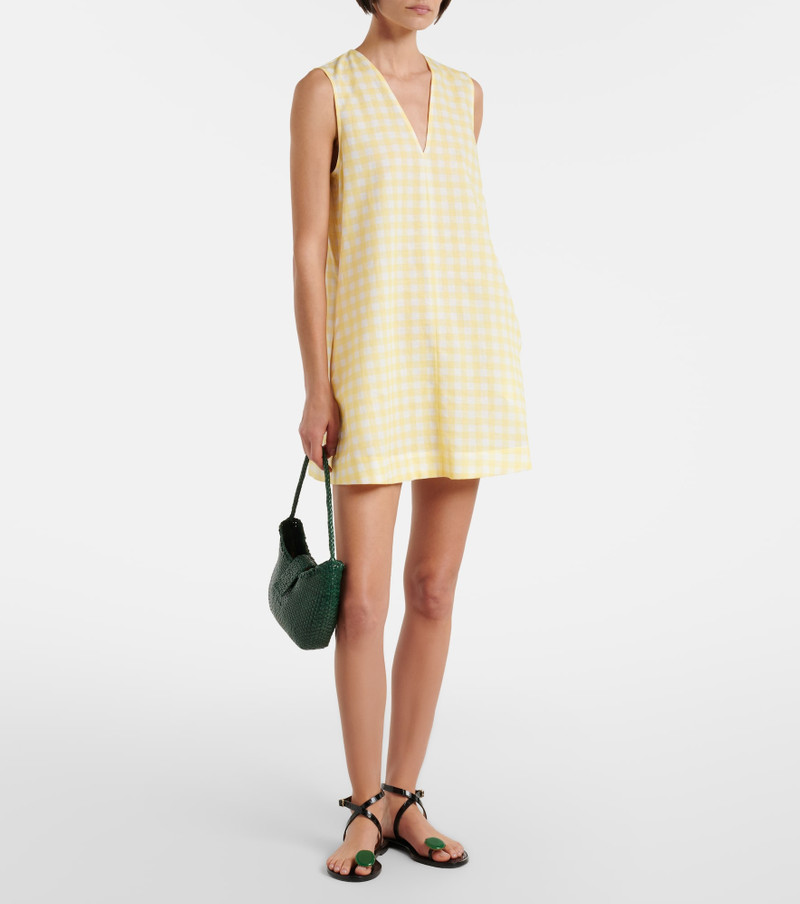 ASCENO Gingham linen and cotton minidress outlook