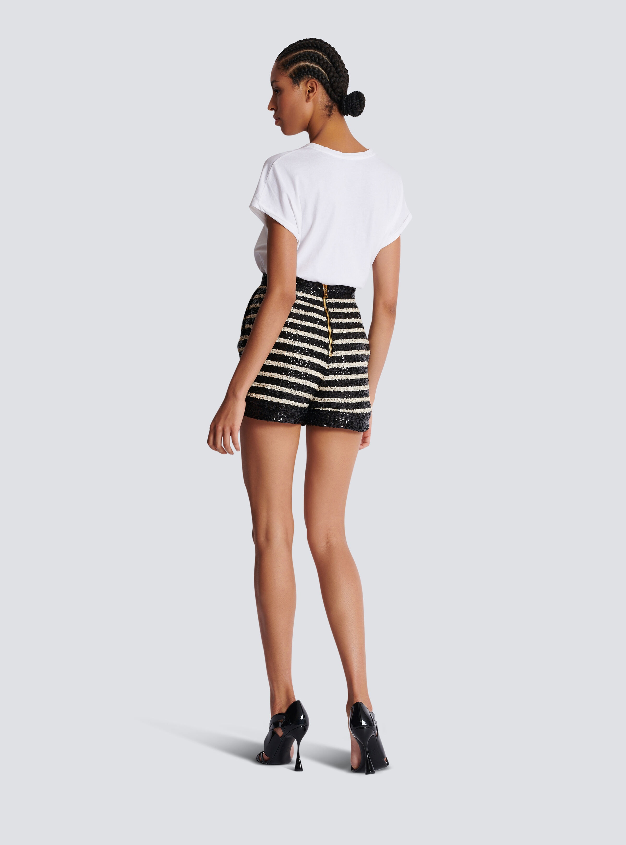 6-button striped shorts - 4