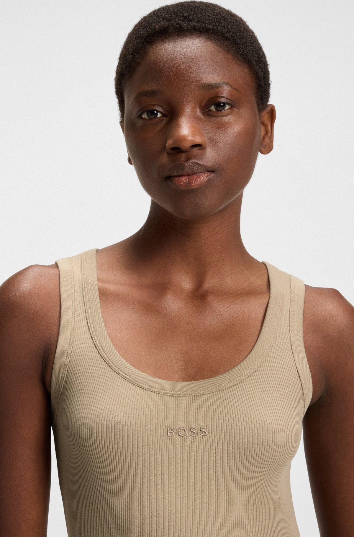 STRETCH-COTTON SLIM-FIT TOP WITH RIBBED STRUCTURE - 5