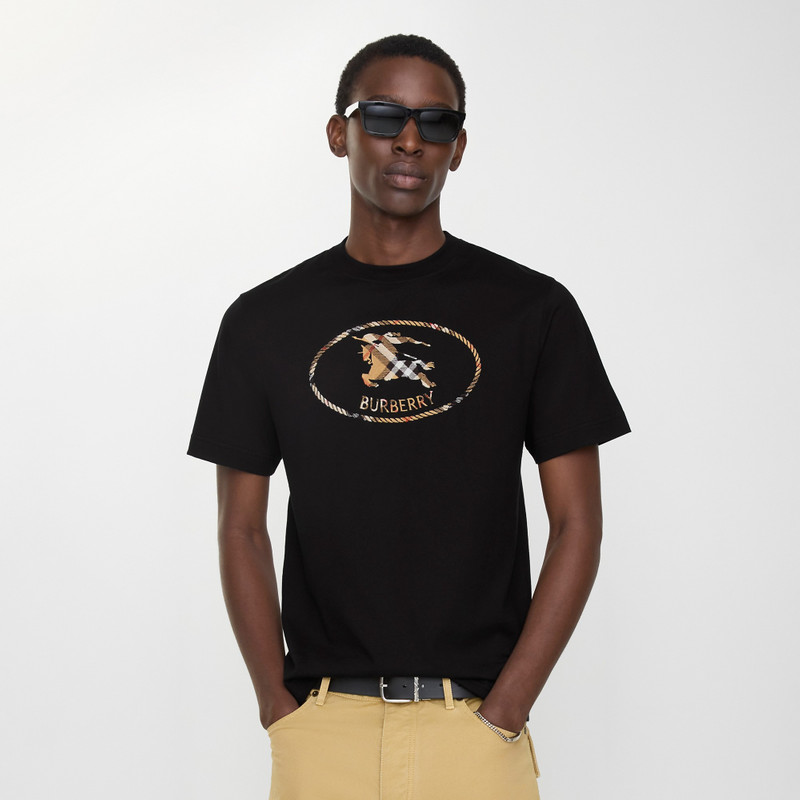 Burberry Check Knight Stamp Cotton T-shirt outlook