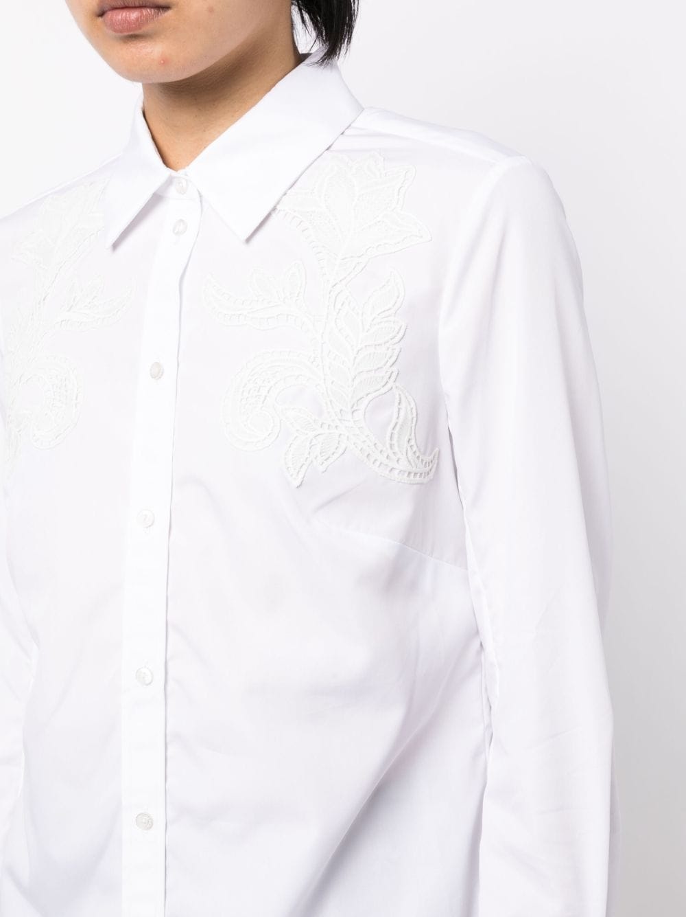 spread-collar cotton shirt - 5