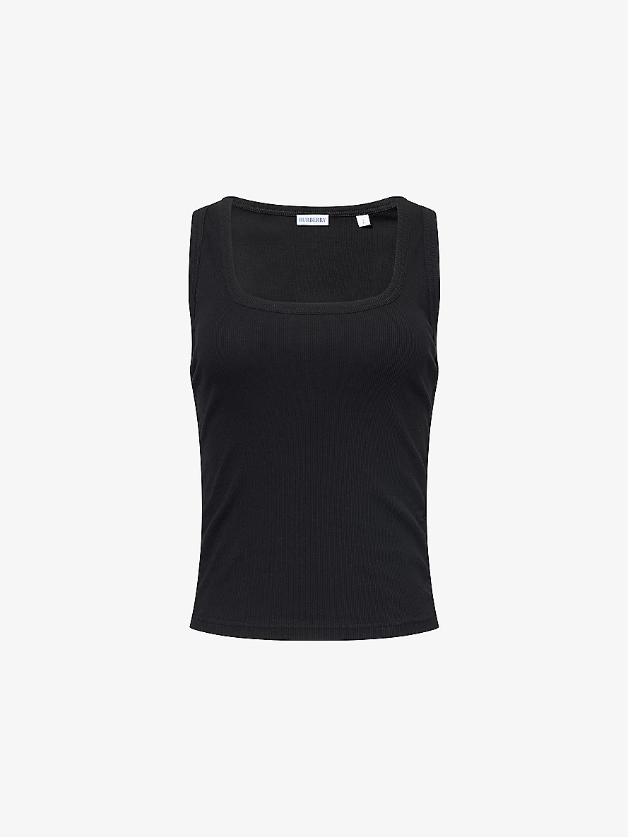 Festival Check-Trim Stretch-Cotton Vest Top - 1