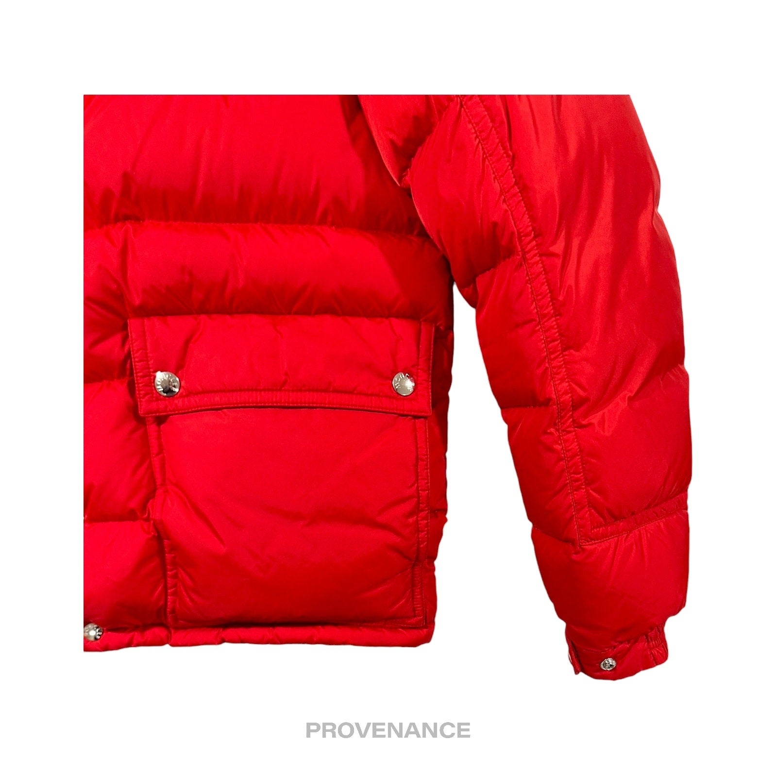 Moncler Brel Down Puffer Bomber Jacket Coat - Red 3 L - 7