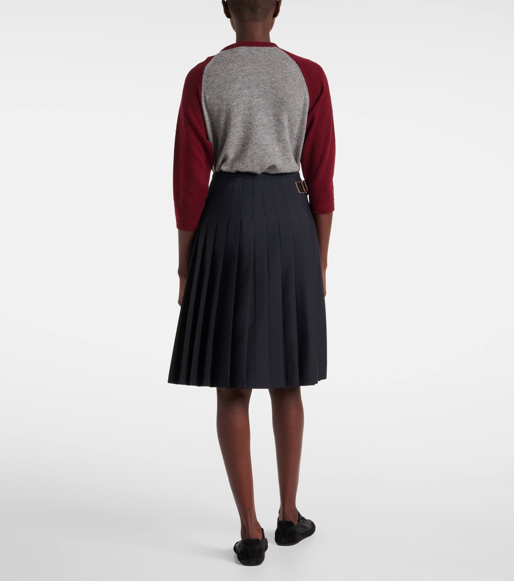 Belted mohair and wool midi skirt - 3