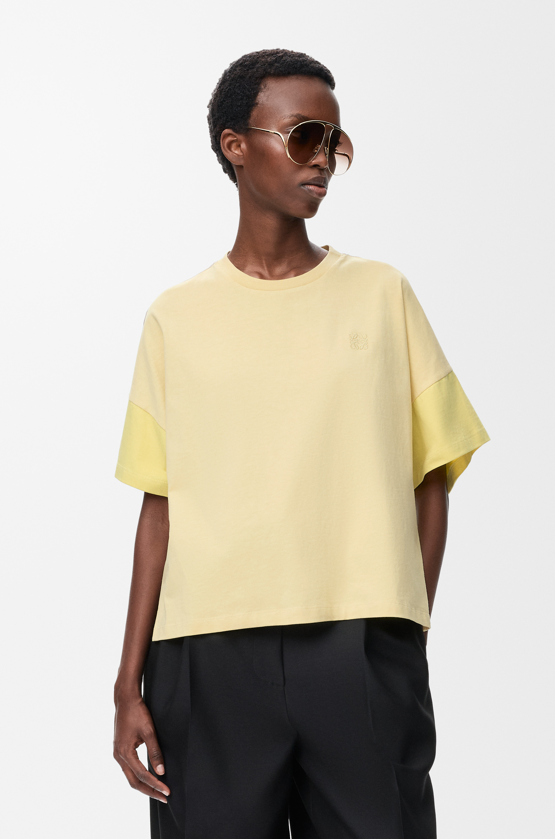 Boxy fit T-shirt in cotton and silk - 3