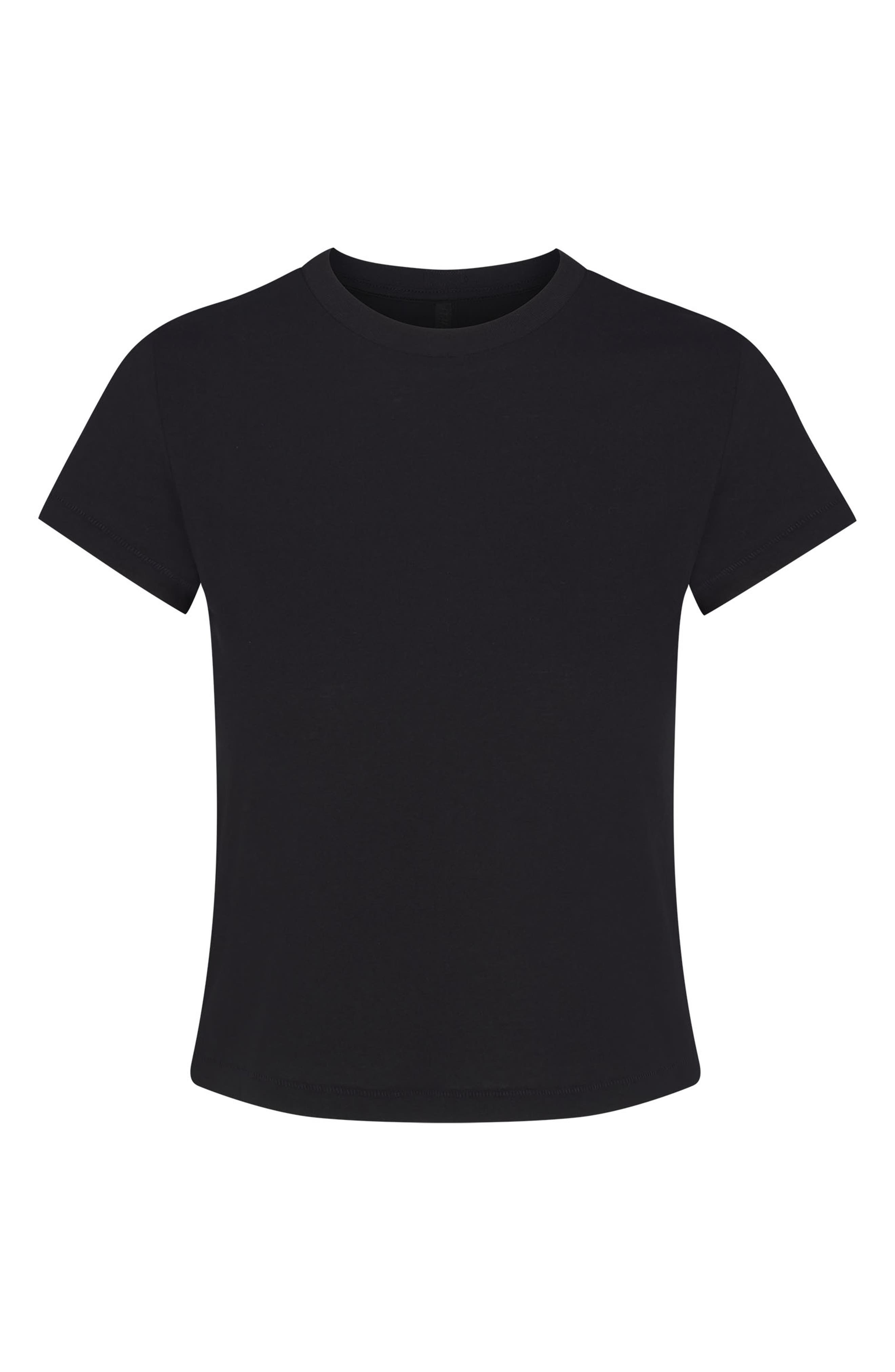 SKIMS Relaxed Shrunken T-Shirt in Onyx at Nordstrom - 4