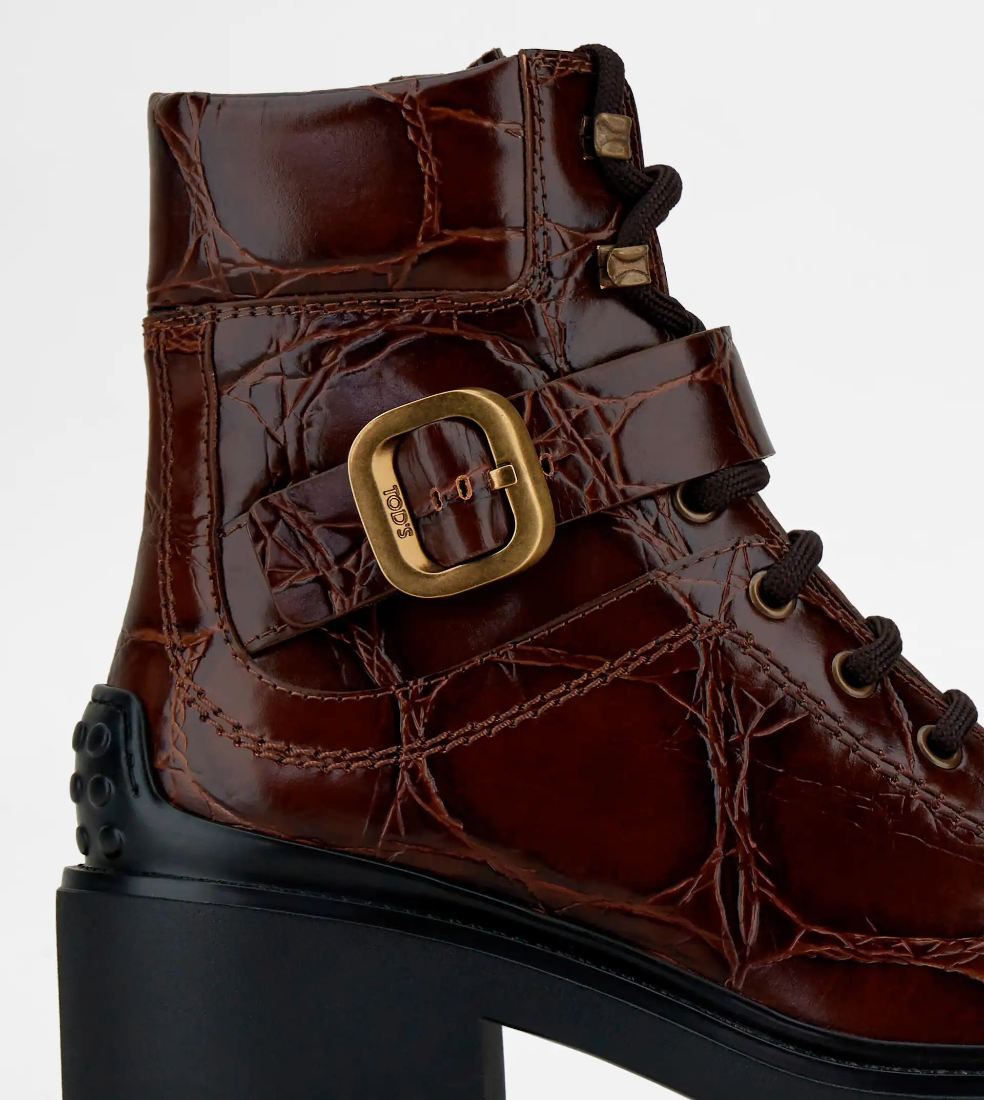 ANKLE BOOTS IN LEATHER - BROWN - 5