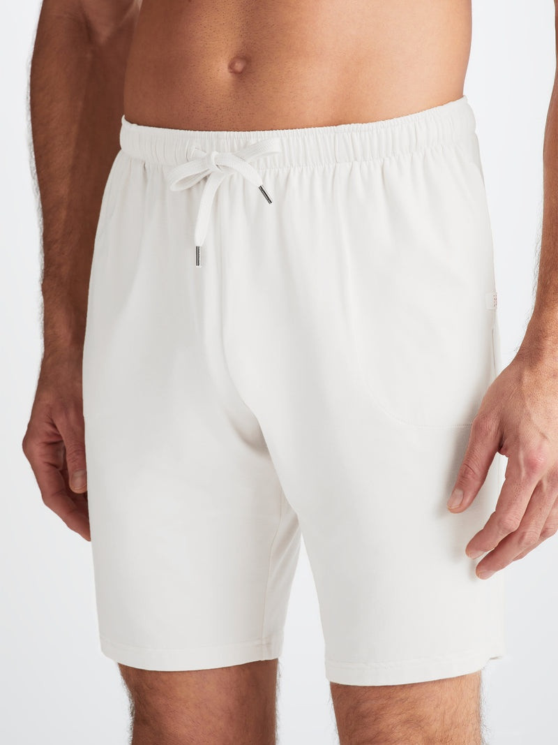 Derek Rose Men's Lounge Shorts Basel Micro Modal Stretch White outlook