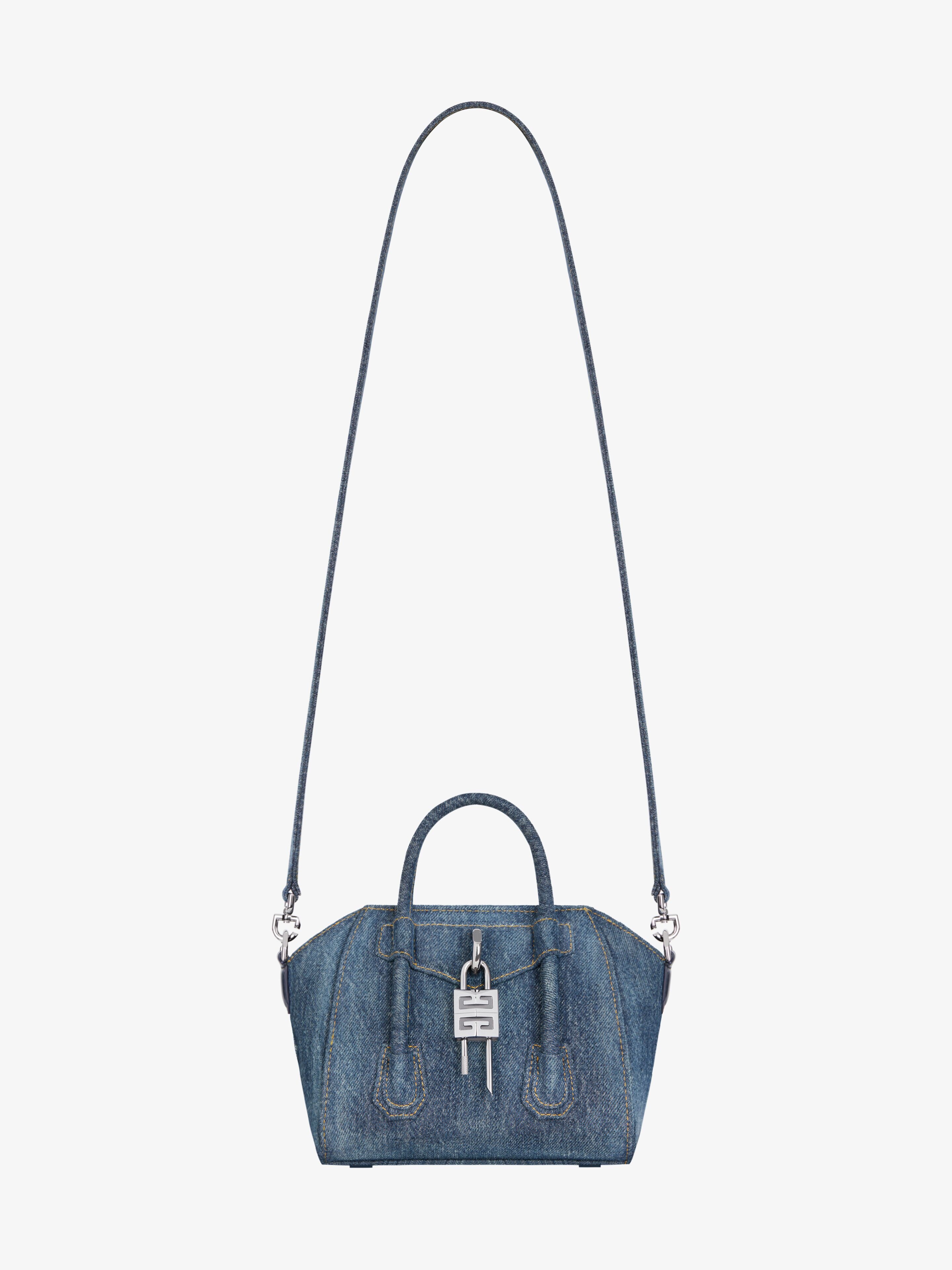 Givenchy ANTIGONA TOY LOCK BAG IN WASHED DENIM | REVERSIBLE