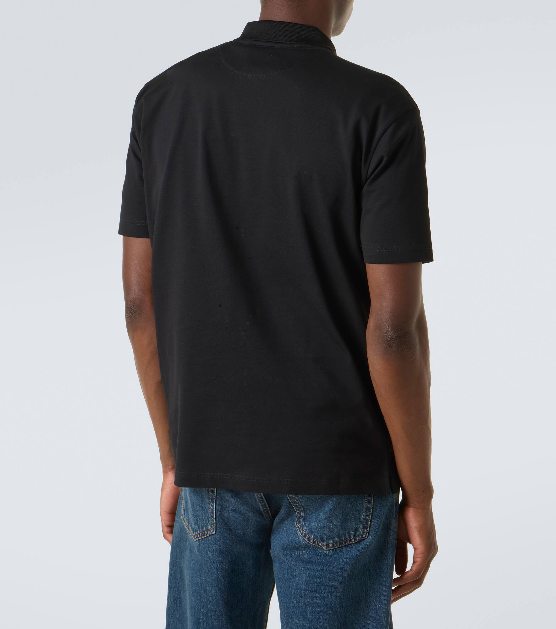 Re-Nylon-trimmed cotton piqué polo shirt - 4