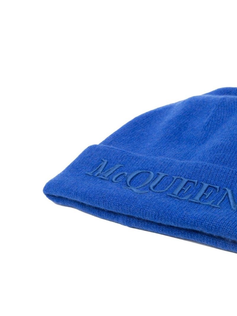 logo-embroidered knitted hat - 2