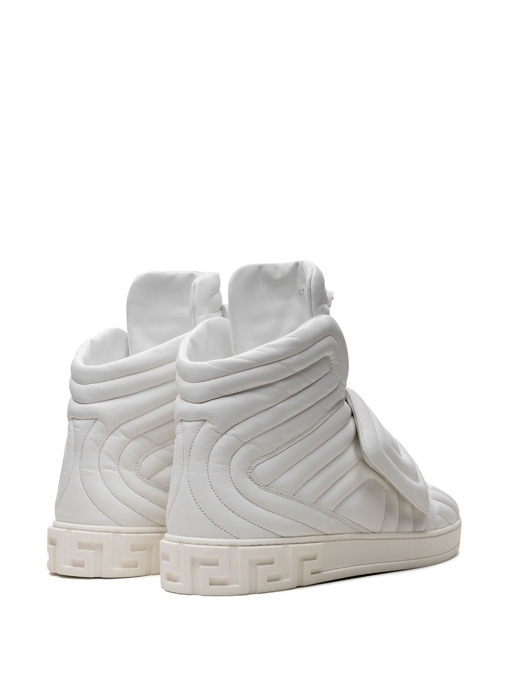 quilted high-top "White" sneakers - 3
