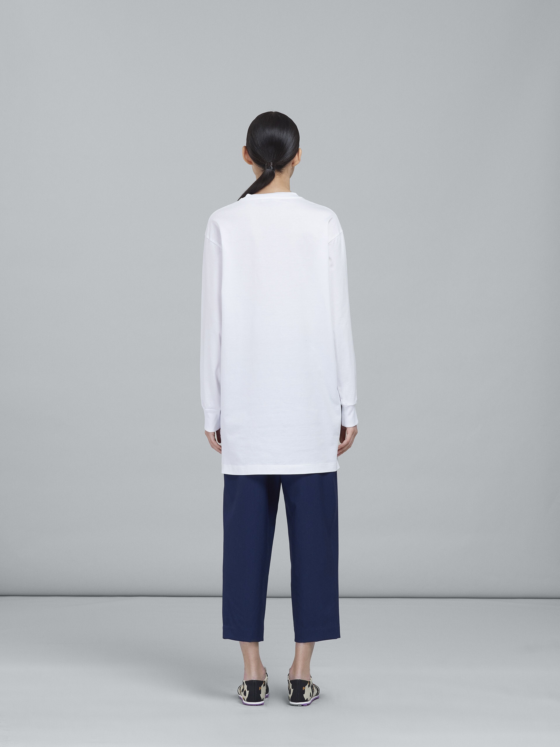 BLUE TROPICAL WOOL CROPPED PANTS - 3
