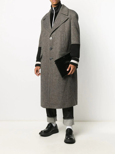 Neil Barrett knitted sleeves single-breasted coat outlook