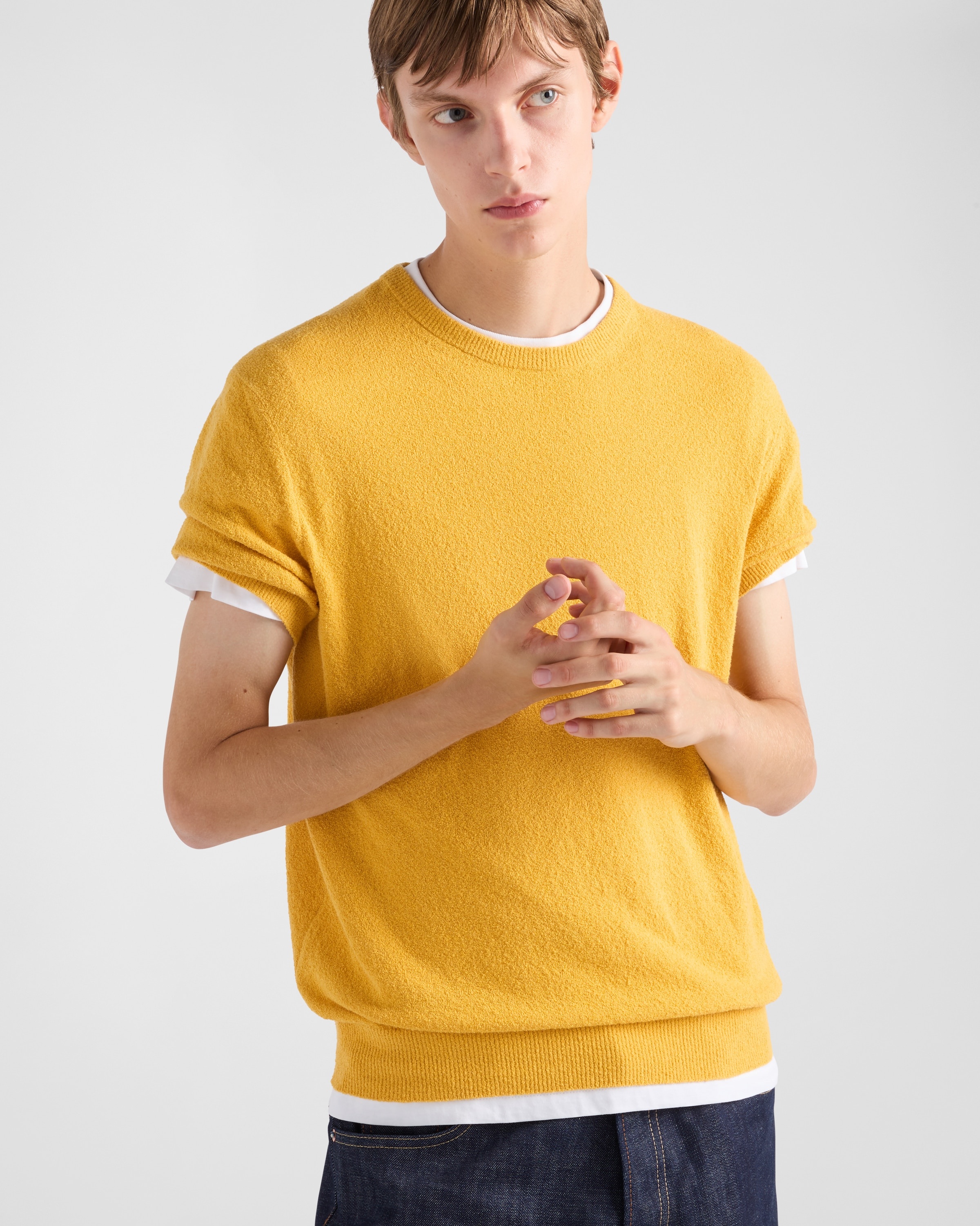 Short-sleeved cotton sweater - 4