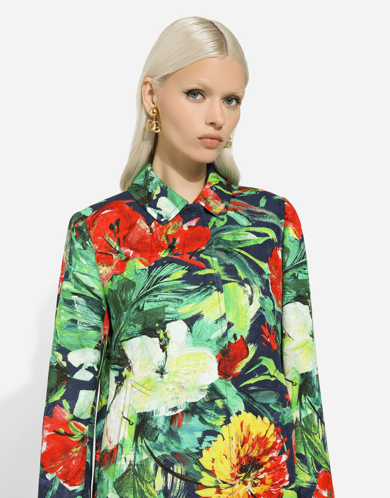 Bloom-print brocade coat 4