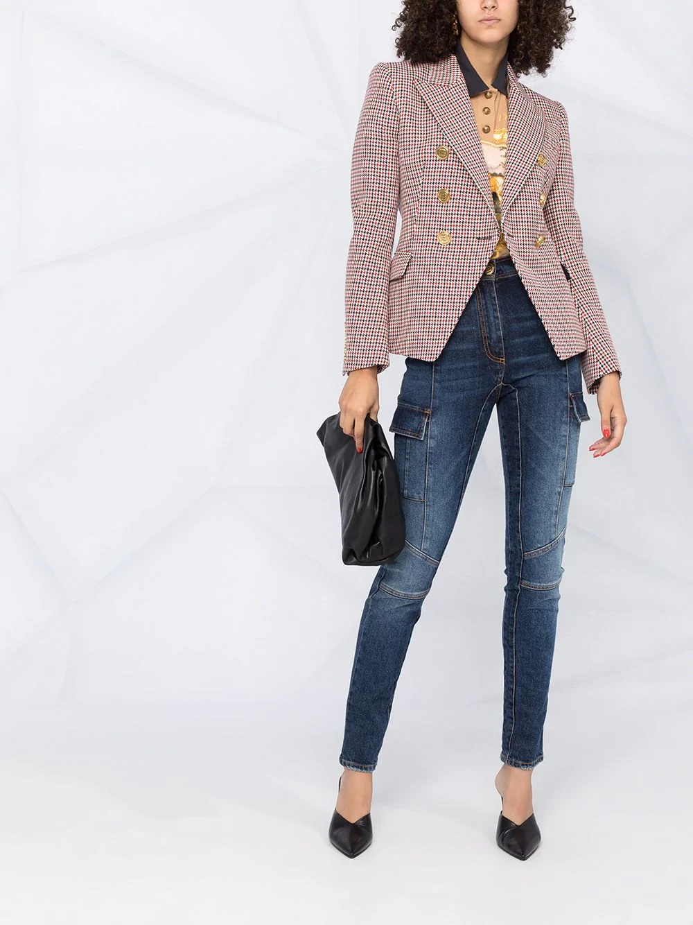 houndstooth double-breasted blazer - 2