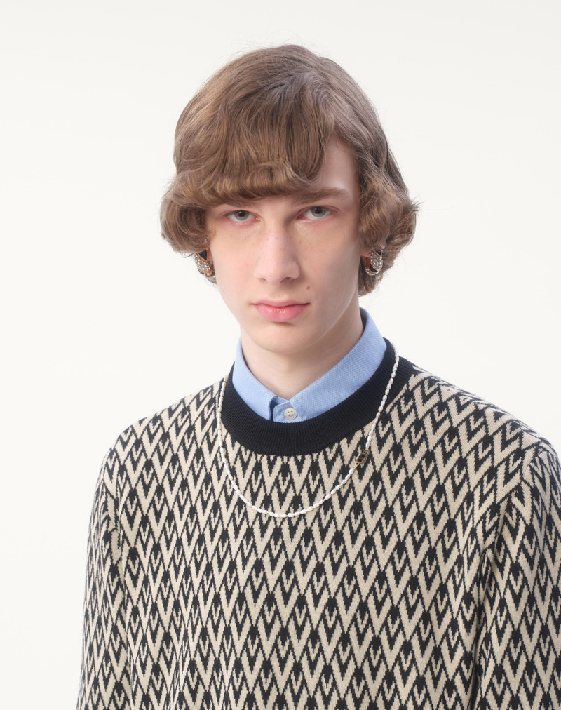 Valentino OVAL NECKLACE IN METAL, PEARLS AND ENAMEL outlook