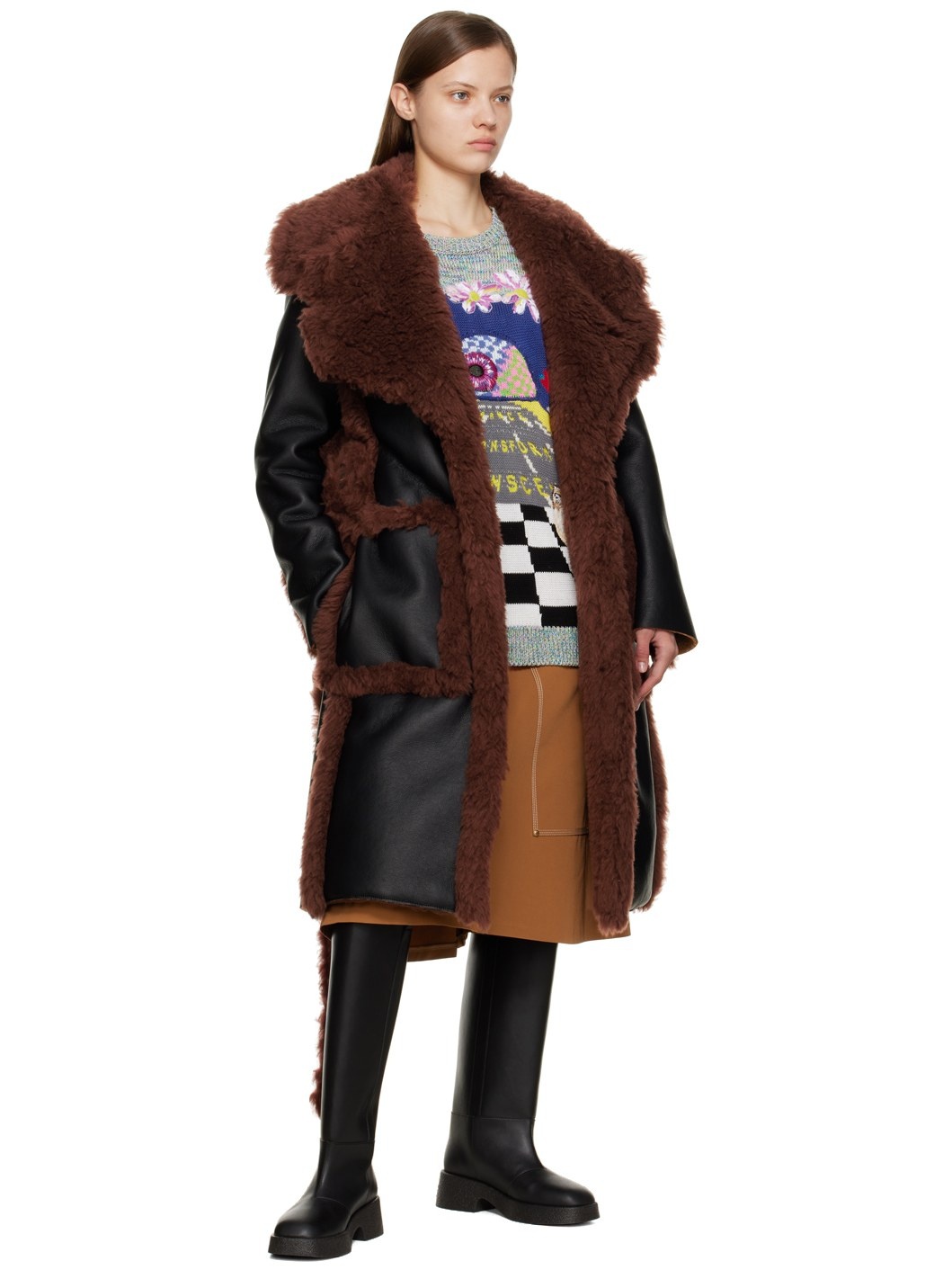 Brown A-Line Midi Skirt - 4