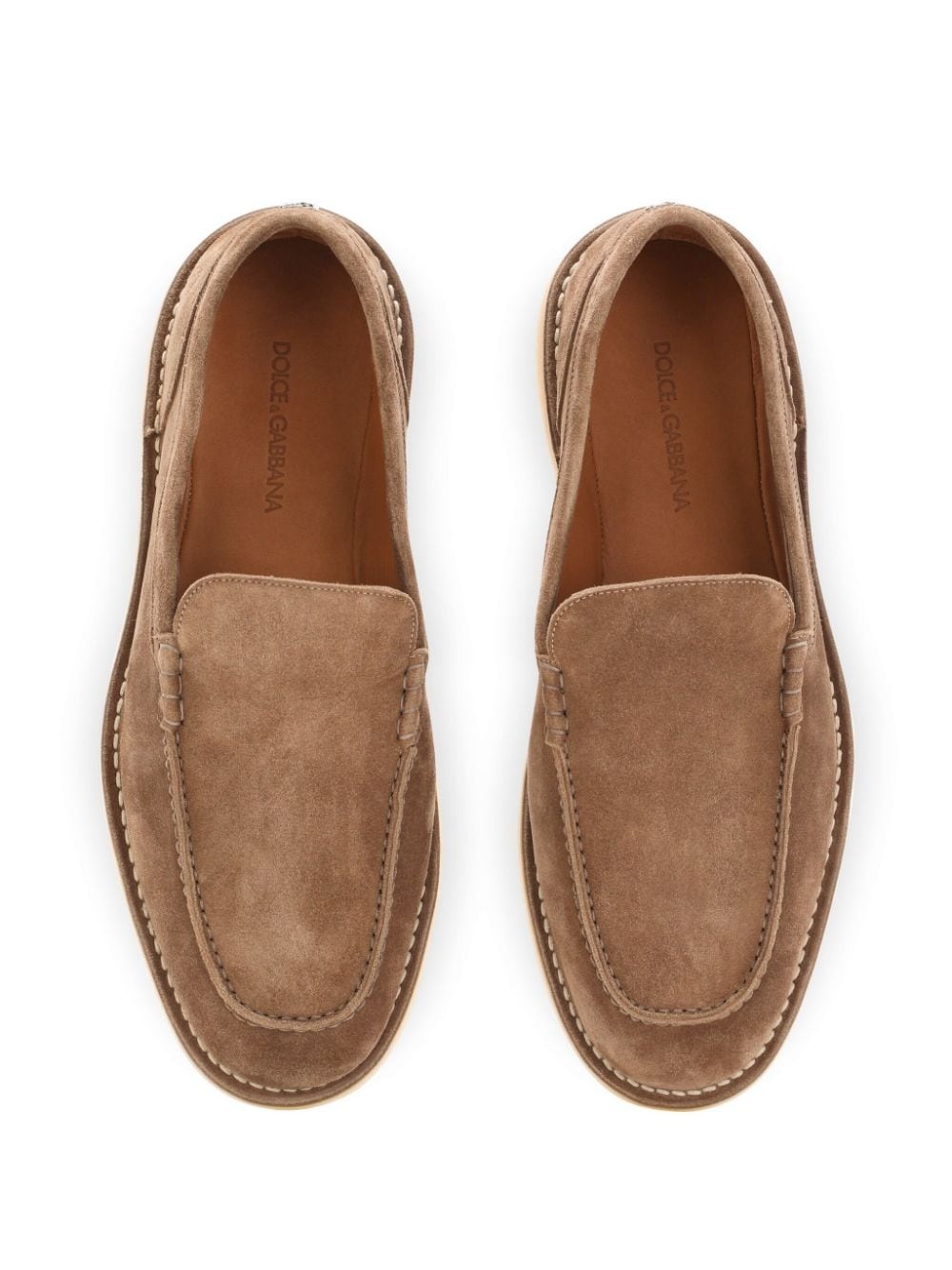 DG-plaque suede loafers - 4