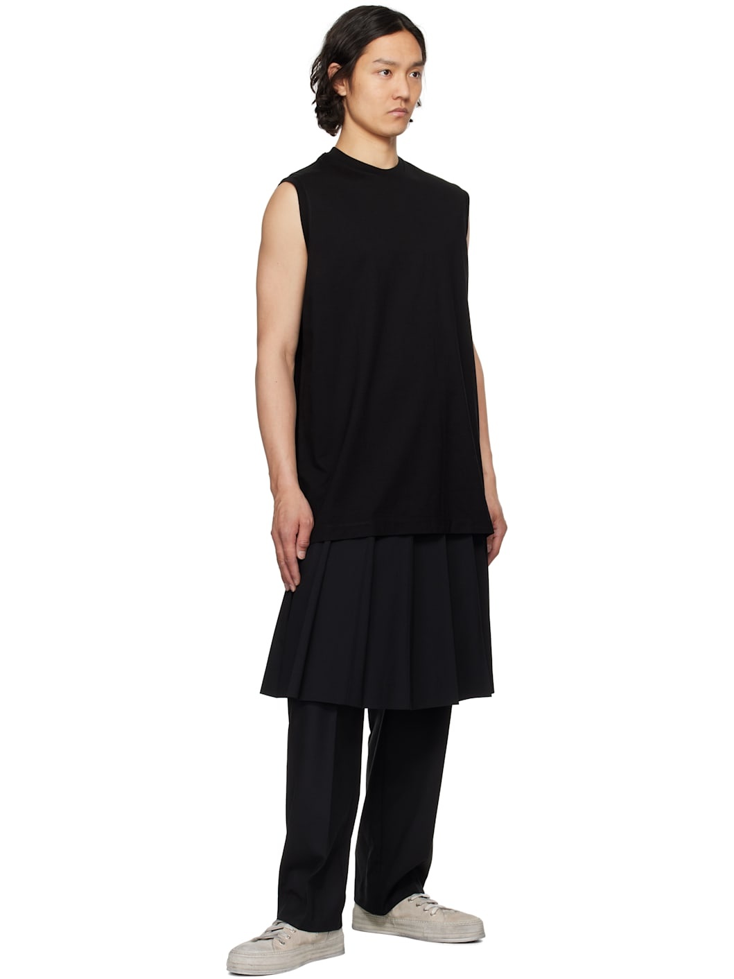Black Cotton SZ Jersey Sleeveless T-shirt - 4