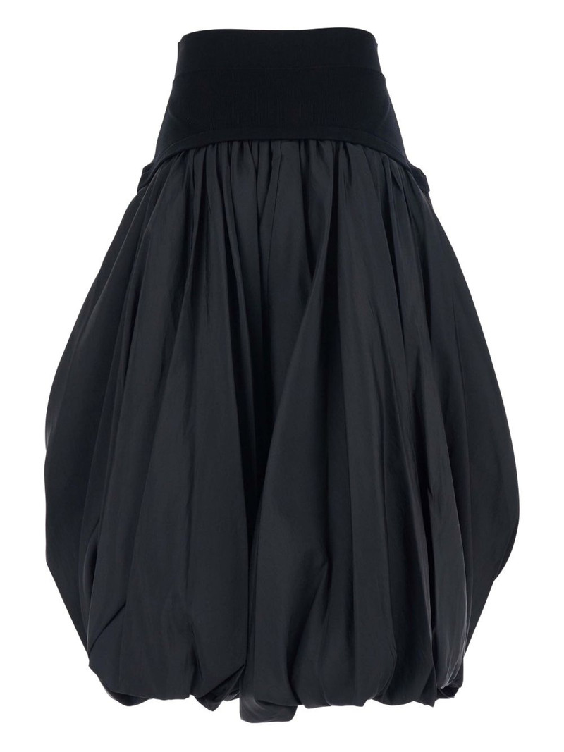 SIMKHAI elastic waist draped midi skirt outlook
