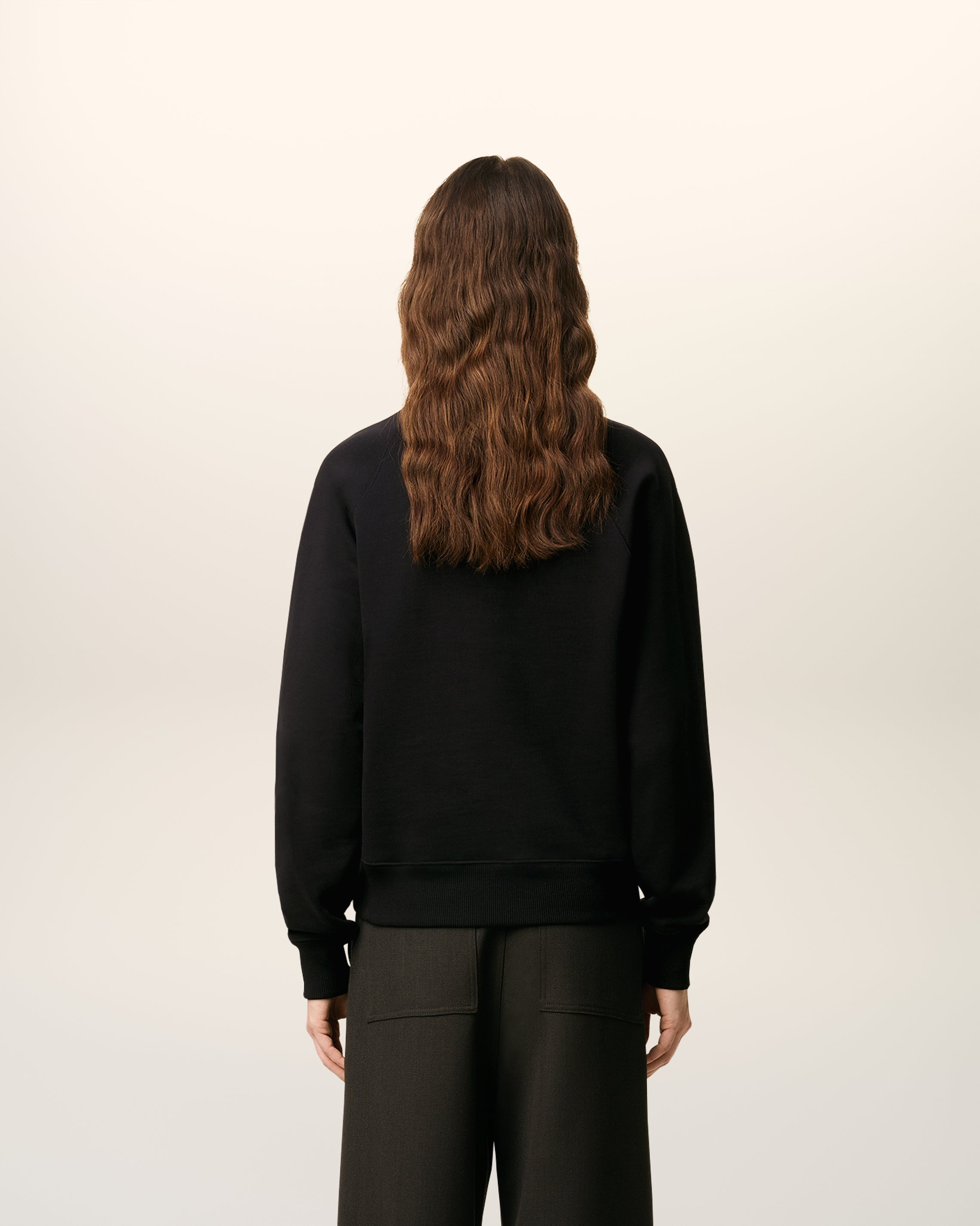 BLACK COTTON AMI DE COEUR SWEATSHIRT - 5