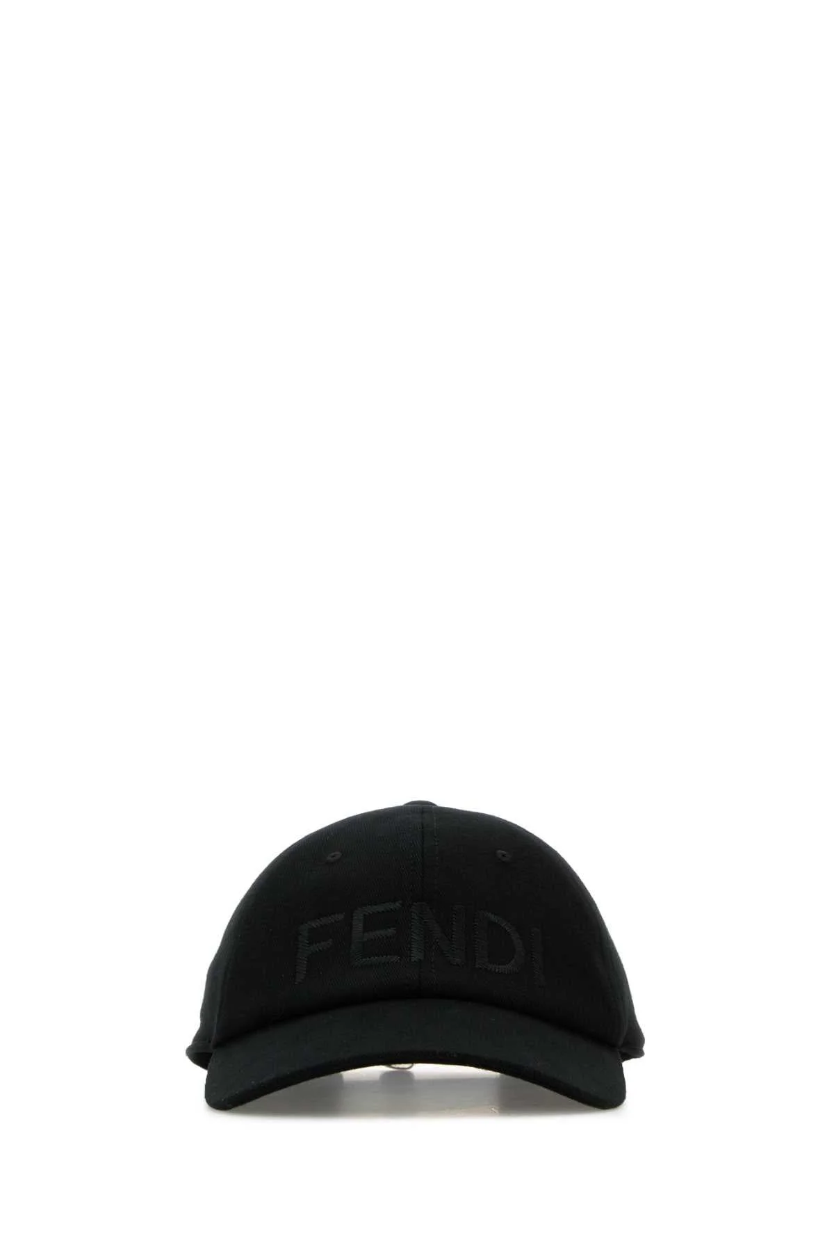 Fendi Men Black Stretch Cotton Baseball Cap - 1