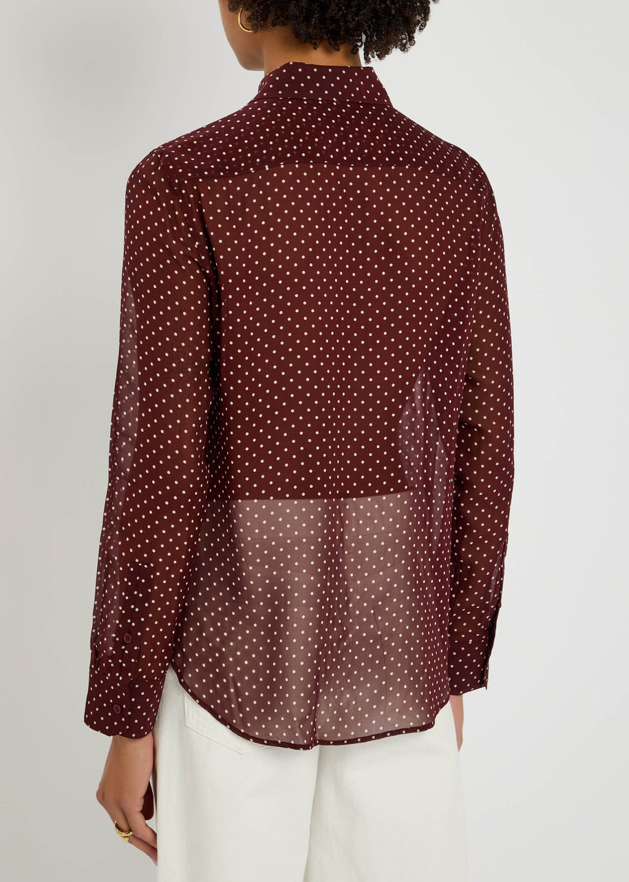 Nili Lotan Gaia Polka dot Silk-chiffon Shirt - 3