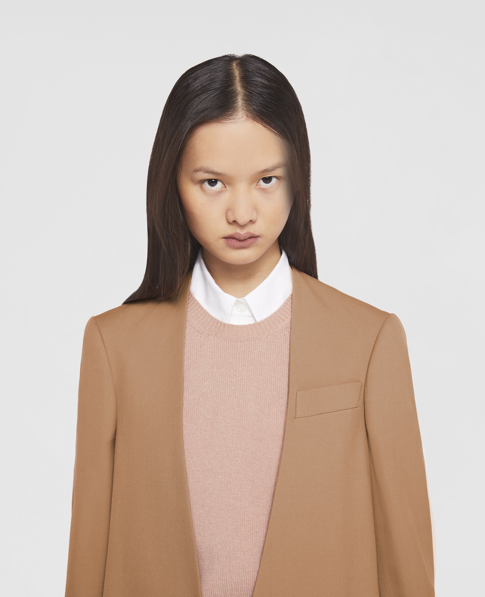 Slim Wool Collarless Jacket - 4