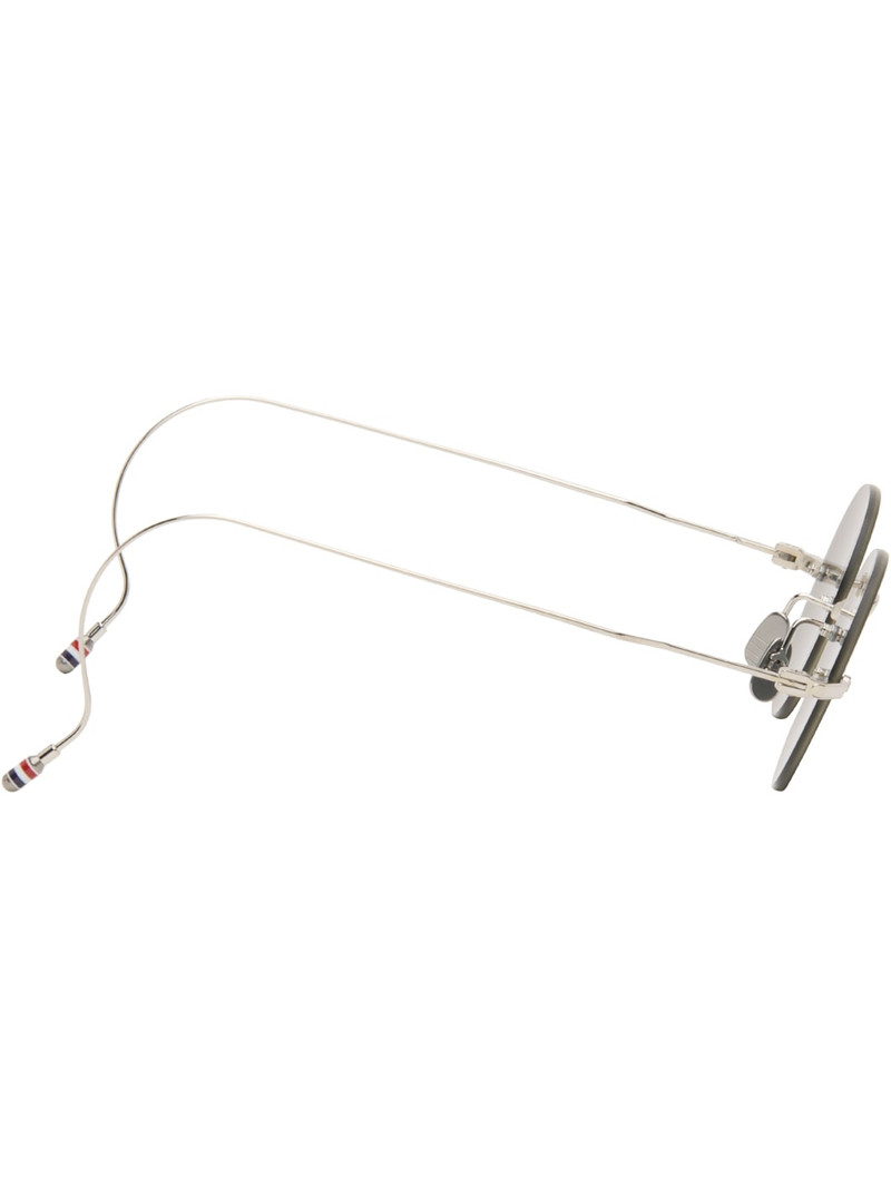 Thom Browne Silver Titanium Rimless Round Sunglasses outlook