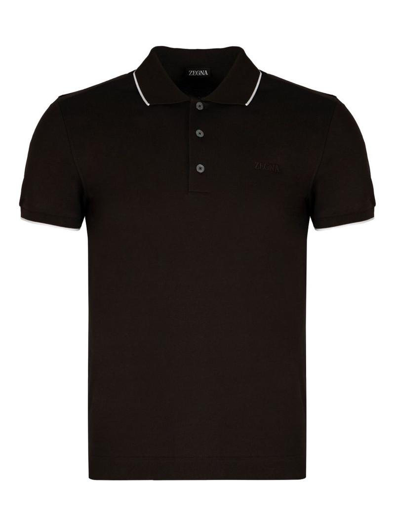ribbed-collar polo shirt 1