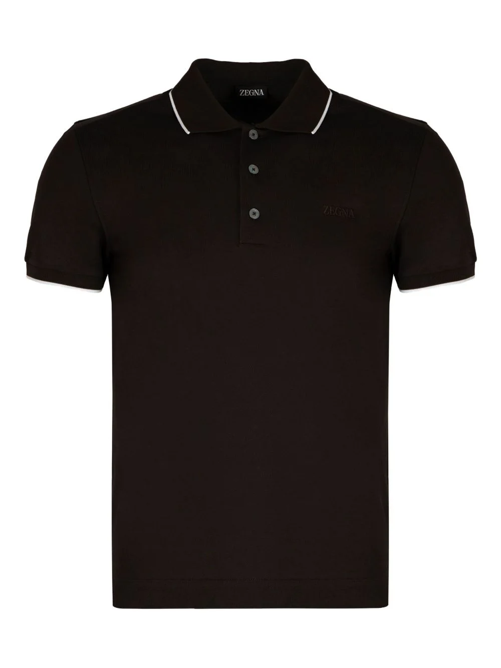 ribbed-collar polo shirt - 1