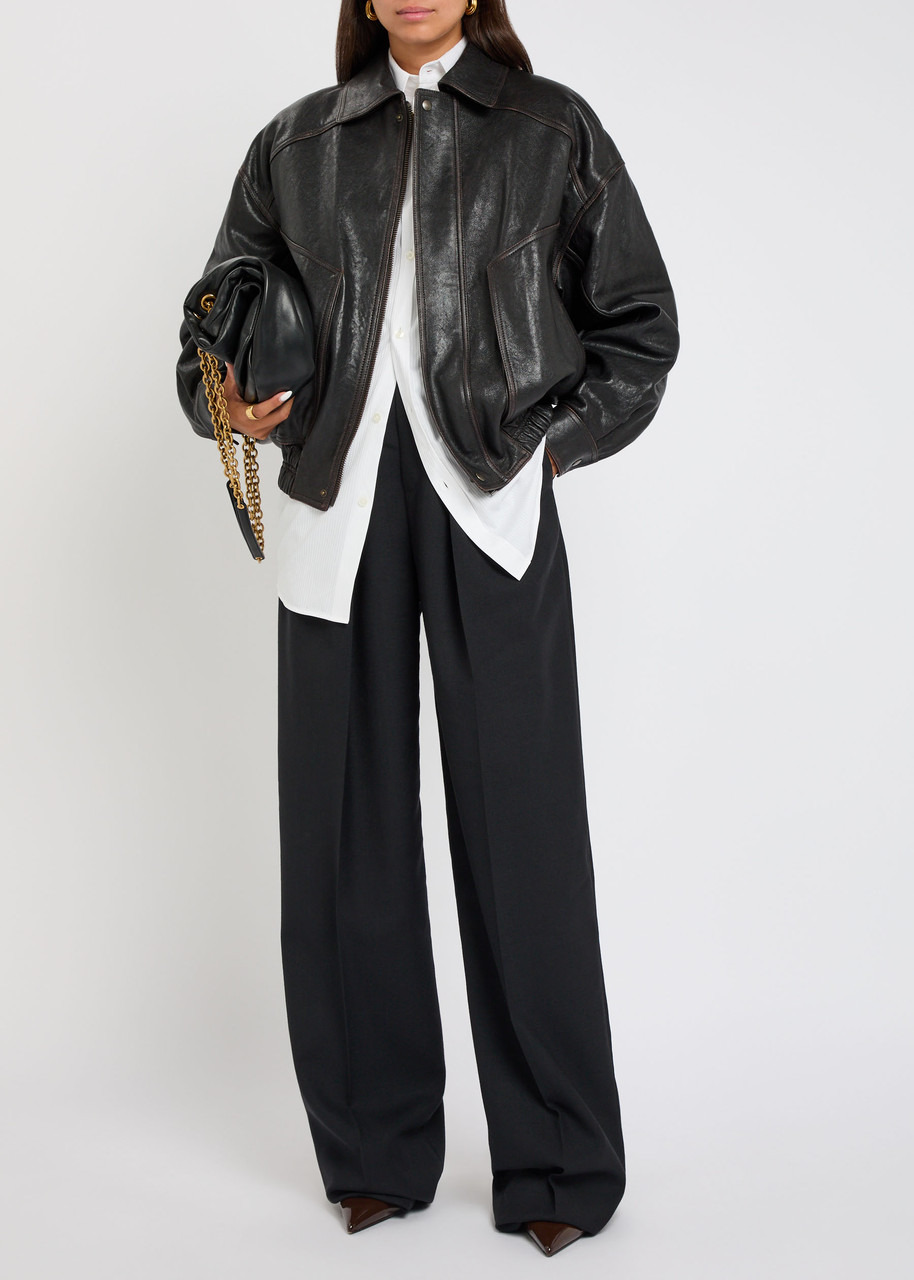 Yves Saint Laurent Panelled Faded Leather Jacket - 4