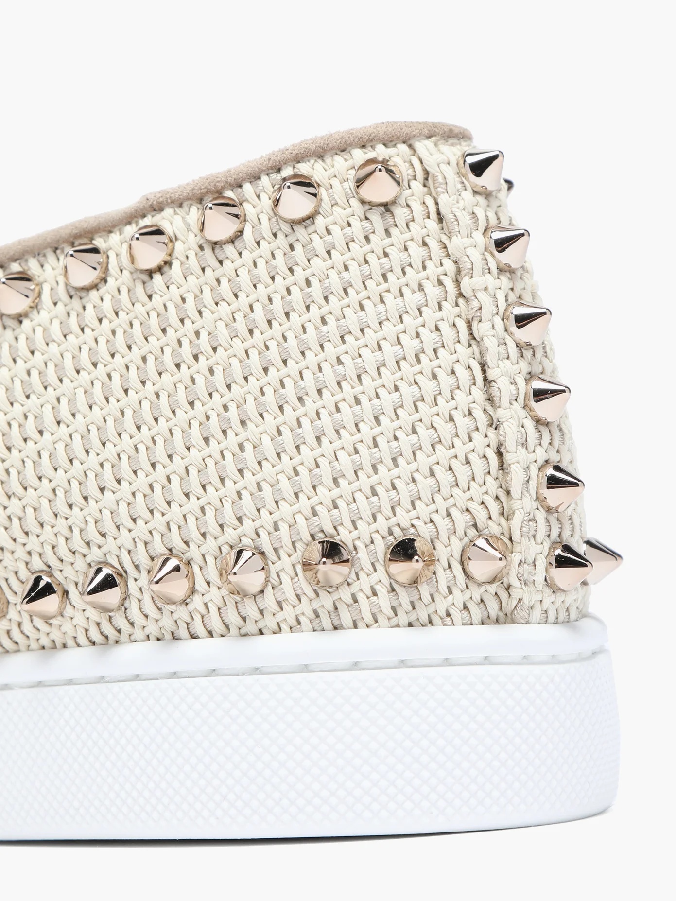 Boat spike-embellished woven slip-on trainers - 6